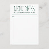 Modern groen favoriet geheugen Afstuderen Informatiekaartje (Voorkant)