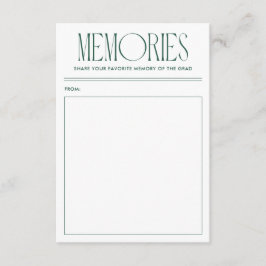 Modern groen favoriet geheugen Afstuderen Informatiekaartje