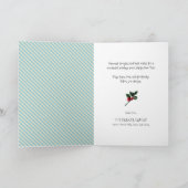 Modern groen foliage-vun script Magnolia Floral Feestdagen Kaart (Binnen)