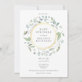 Modern groen Garland Baby Sprinkle Kaart (Voorkant)