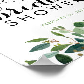 Modern groen gebladerte Bladeren Bruiloft bord Poster (Hoek)