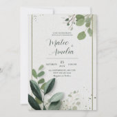 Modern groen gebladerte minimalistische Natuur bru Kaart (Voorkant)