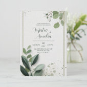 Modern groen gebladerte minimalistische Natuur bru Kaart (Staand voorkant)