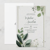 Modern groen gebladerte minimalistische Natuur bru Kaart (Voorkant / Achterkant)