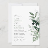 Modern groen gebladerte Sage Green Wedding Kaart (Voorkant)