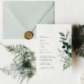 Modern groen gebladerte Sage Green Wedding Kaart