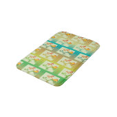 Modern groen, geel en blauw Tulip Couple patroon Badmat (Gekanteld)