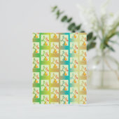 Modern groen, geel en blauw Tulip Couple patroon Briefkaart (Staand voorkant)