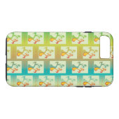 Modern groen, geel en blauw Tulip Couple patroon Case-Mate iPhone Case (Achterkant (Horizontaal))