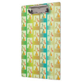 Modern groen, geel en blauw Tulip Couple patroon Klembord (Links)