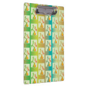 Modern groen, geel en blauw Tulip Couple patroon Klembord (Rechts)