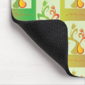 Modern groen, geel en blauw Tulip Couple patroon Muismat (Hoek)