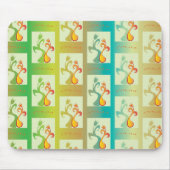 Modern groen, geel en blauw Tulip Couple patroon Muismat (Voorkant)