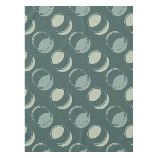 Modern Groen Geometrisch Cirkelpatroon Tafelkleed (Voorkant)