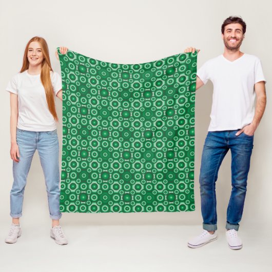 Modern groen geometrisch patroon fleece deken (In situ)