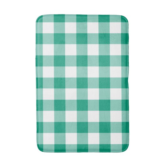 Modern groen geplakt gingham patroon badmat (Voorkant Verticaal)
