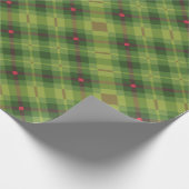 Modern groen geplakt kerstinpakpapier cadeaupapier (Hoek)