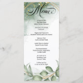 Modern Groen Gold Lijst Foliage Wedding Menu (Voorkant)