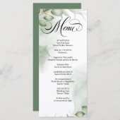 Modern Groen Gold Lijst Foliage Wedding Menu (Voorkant / Achterkant)