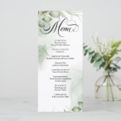 Modern Groen Gold Lijst Foliage Wedding Menu (Staand voorkant)