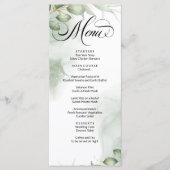 Modern Groen Gold Lijst Foliage Wedding Menu (Voorkant)