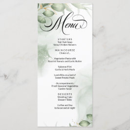 Modern Groen Gold Lijst Foliage Wedding Menu