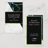 Modern Groen Gold Marble Verticaal Visitekaartje (Voorkant / Achterkant)