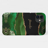 Modern groen goud agaat kristal personaliseren Case-Mate iPhone case (Achterkant (horizontaal))