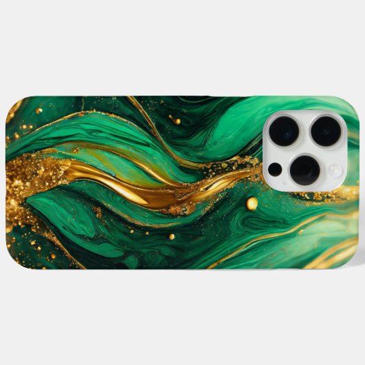 Modern Groen Goud Elegant Marmer Case-Mate iPhone Case (Achterkant (horizontaal))