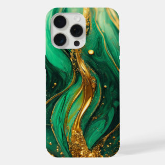 Modern Groen Goud Elegant Marmer iPhone 15 Pro Max Case
