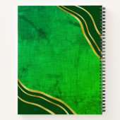 Modern Groen Goud Gepersonaliseerde Tekening Schet Notitieboek (Achterkant)