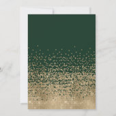 Modern Groen Goud Glitter Confetti Vrijgezellenfee Kaart (Achterkant)
