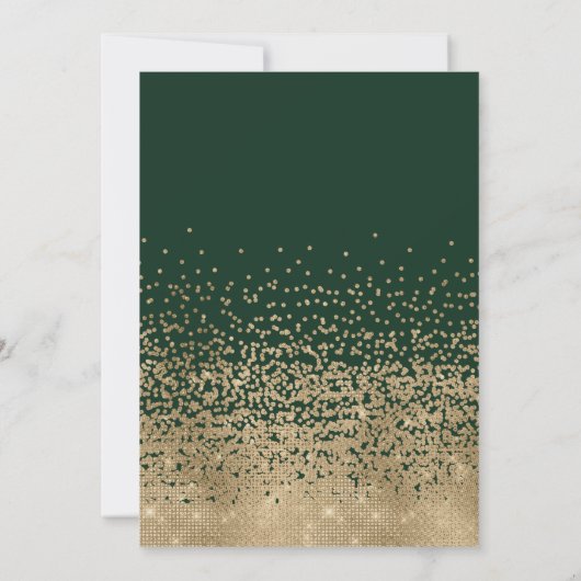 Modern Groen Goud Glitter Confetti Vrijgezellenfee Kaart (Achterkant)