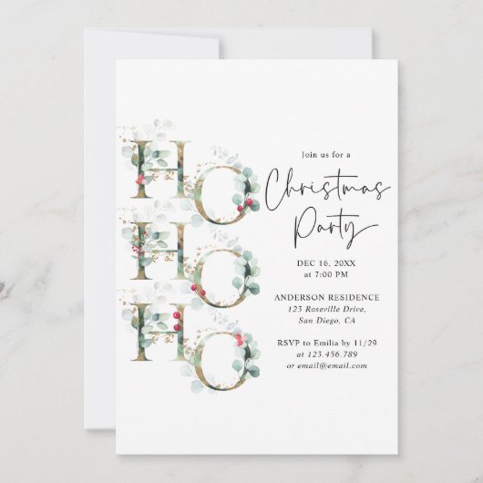 Modern Groen & Goud Kerstfeest Kaart (Voorkant)