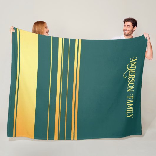 Modern groen goud luxe linnen textuur Collectie Fleece Deken (In situ)