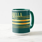 Modern groen goud luxe linnen textuur Collectie Mok (Voorkant rechts)