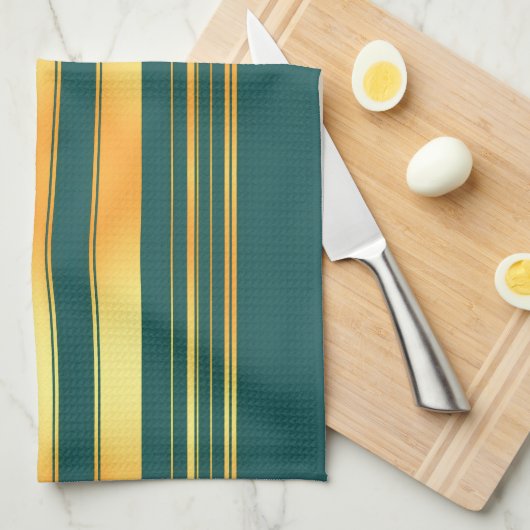 Modern groen goud luxe linnen textuur Collectie Theedoek (Quarter Fold)