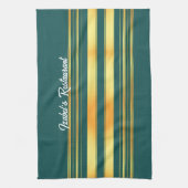 Modern groen goud luxe linnen textuur Collectie Theedoek (Verticaal)