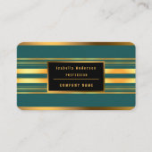 Modern groen goud luxe linnen textuur Collectie Visitekaartje (Voorkant)