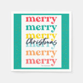 Modern groen goud sterren kleurrijke vrolijke kers servet (Voorkant)