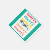 Modern groen goud sterren kleurrijke vrolijke kers servet (Hoek)