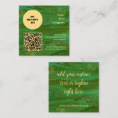 Modern groen goud vierkante visitekaartje (Voorkant / Achterkant)