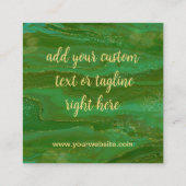 Modern groen goud vierkante visitekaartje (Achterkant)