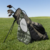 Modern groen/grijs geruite ontwerp golfhanddoek (Groen)