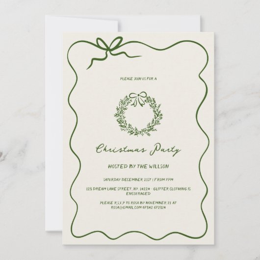 Modern groen grillig kerstfeest kaart (Voorkant)