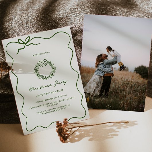 Modern groen grillig kerstfeest kaart