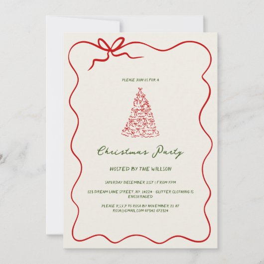 Modern groen grillig kerstfeest kaart (Voorkant)