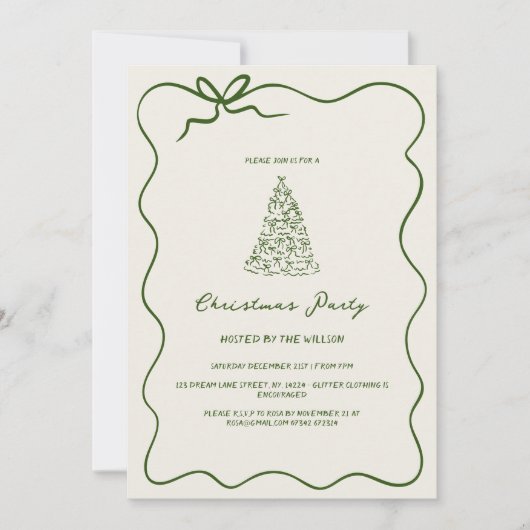 Modern groen grillig kerstfeest kaart (Voorkant)