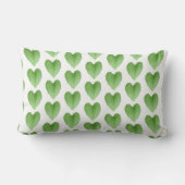 Modern groen hart blad patroon op wit kussen (Achterkant)