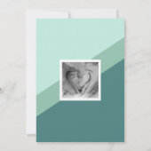 Modern groen Introducing Foto Baby Aankondiging (Achterkant)